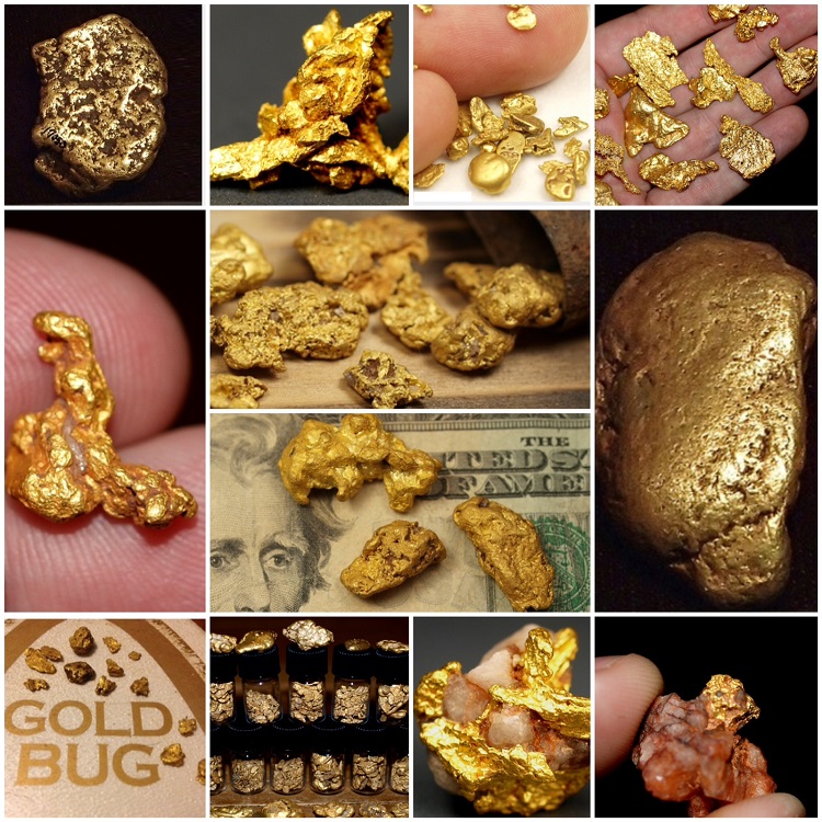 Pepitas de oro real