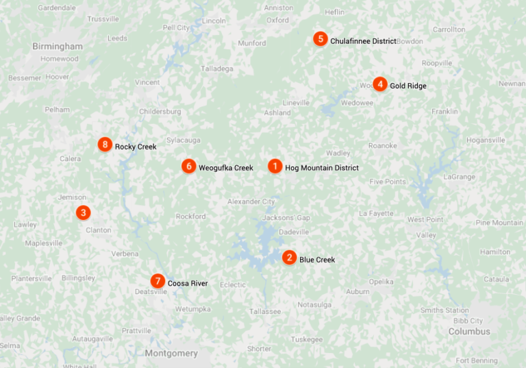 Looking for Gold in Alabama? Here's a Map to 8 Historic Mining Locations