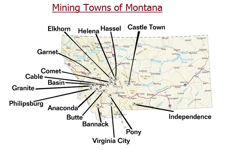 16 of the Richest Mining Towns &amp; Gold Camps in Montana (Map) -  RareGoldNuggets.com