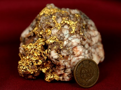 Rare Gold in Quartz Specimen